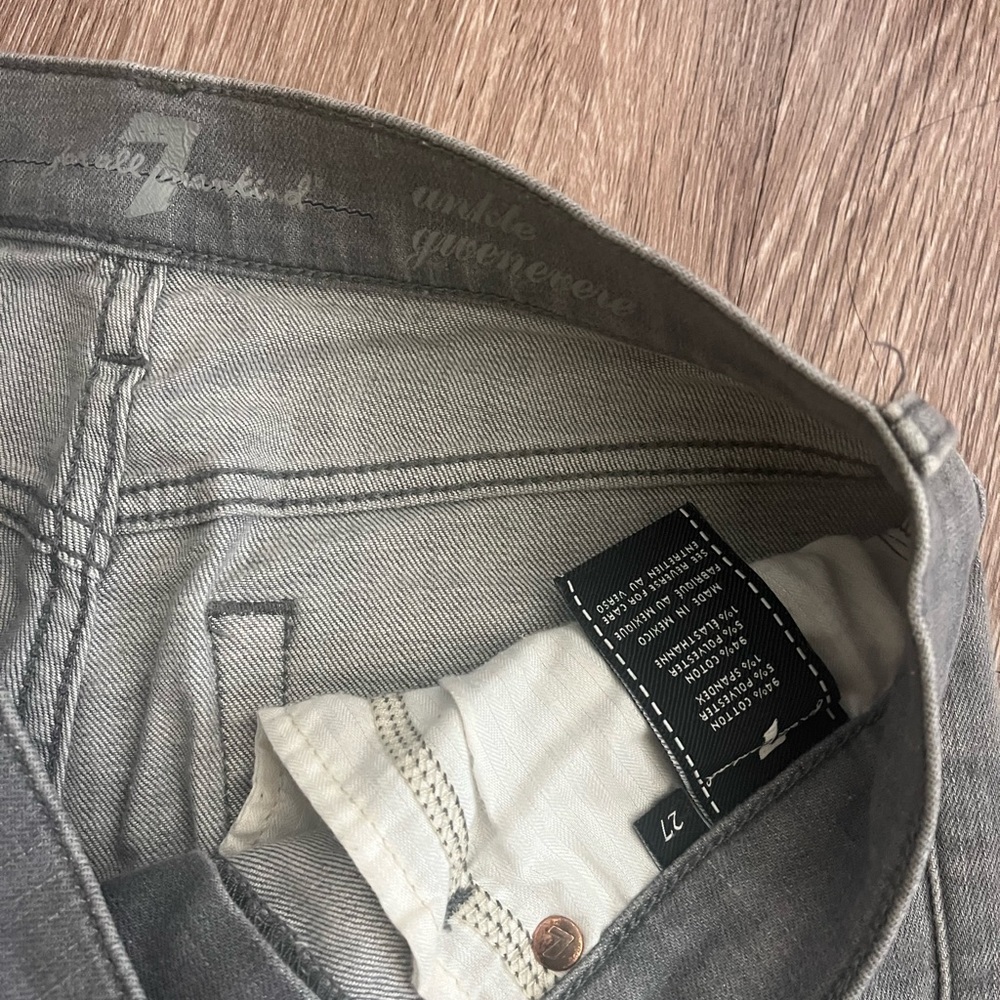 7 for all mankind skinny stretch jeans distressed grey skies